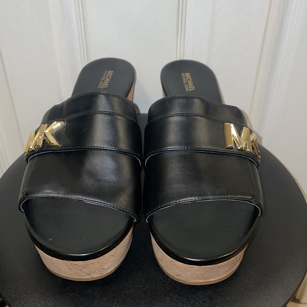 Michael Kors Black Wedge Sandals - Picture 2 of 6